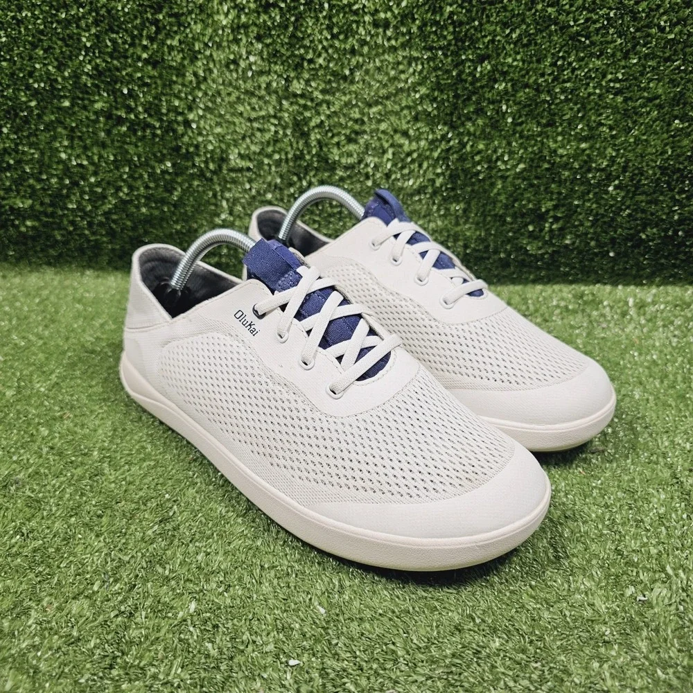 Olukai Moku Pae White Mesh Slip On Comfort Boat Shoes Mens Size 9.5